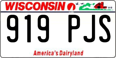 WI license plate 919PJS