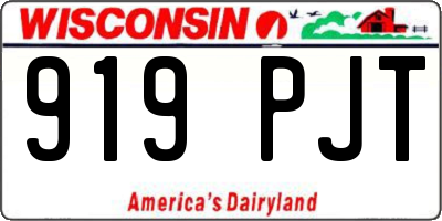 WI license plate 919PJT