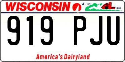 WI license plate 919PJU