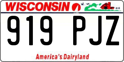 WI license plate 919PJZ