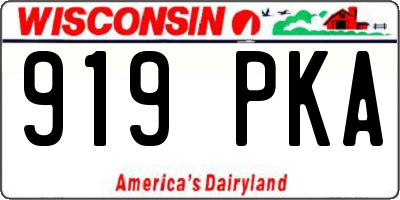 WI license plate 919PKA