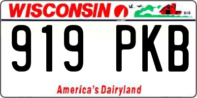 WI license plate 919PKB
