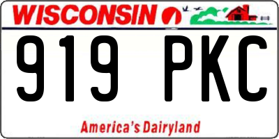 WI license plate 919PKC