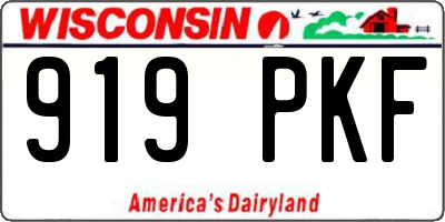 WI license plate 919PKF