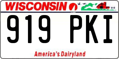 WI license plate 919PKI