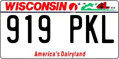 WI license plate 919PKL