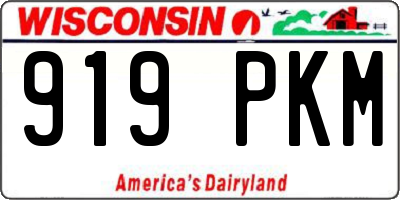 WI license plate 919PKM
