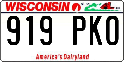 WI license plate 919PKO