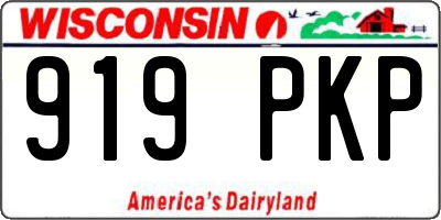 WI license plate 919PKP