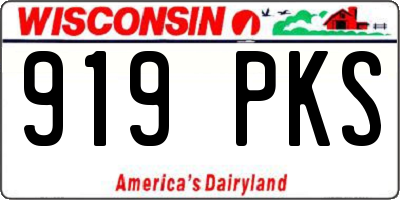 WI license plate 919PKS