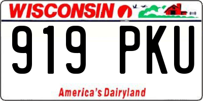 WI license plate 919PKU