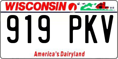 WI license plate 919PKV
