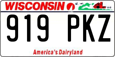 WI license plate 919PKZ