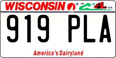 WI license plate 919PLA