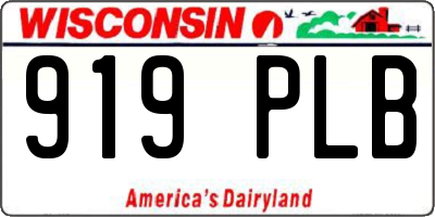WI license plate 919PLB