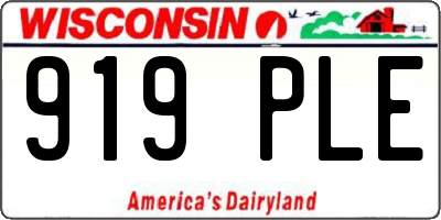 WI license plate 919PLE