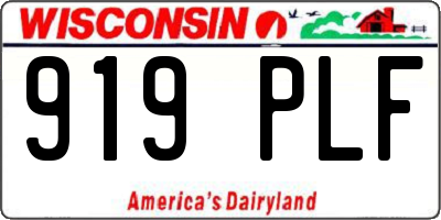 WI license plate 919PLF