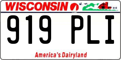WI license plate 919PLI