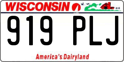 WI license plate 919PLJ