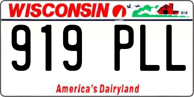 WI license plate 919PLL