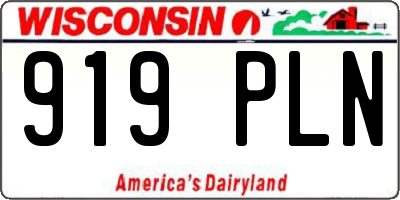 WI license plate 919PLN