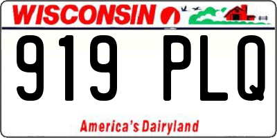 WI license plate 919PLQ