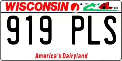 WI license plate 919PLS