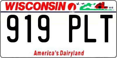 WI license plate 919PLT