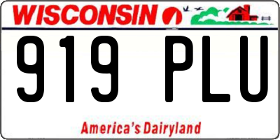 WI license plate 919PLU