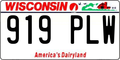 WI license plate 919PLW