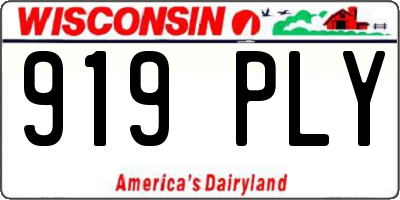 WI license plate 919PLY