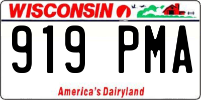 WI license plate 919PMA