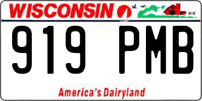 WI license plate 919PMB