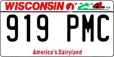 WI license plate 919PMC