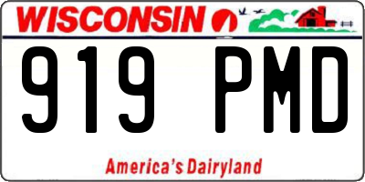 WI license plate 919PMD