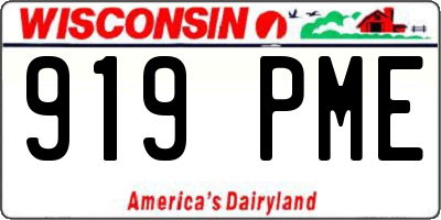 WI license plate 919PME