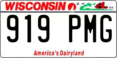WI license plate 919PMG