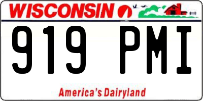 WI license plate 919PMI