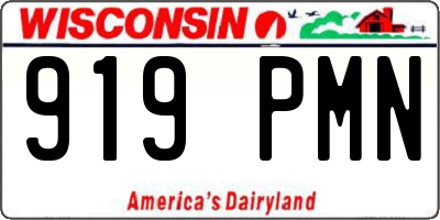WI license plate 919PMN