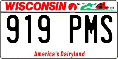 WI license plate 919PMS