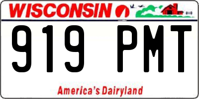 WI license plate 919PMT