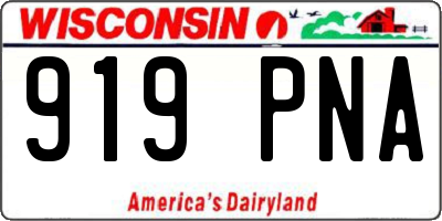 WI license plate 919PNA