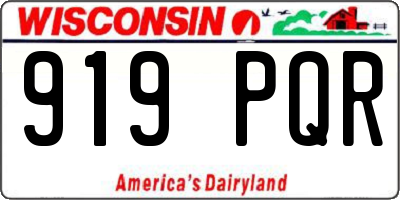 WI license plate 919PQR