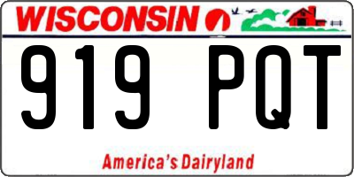 WI license plate 919PQT
