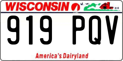 WI license plate 919PQV