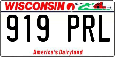 WI license plate 919PRL