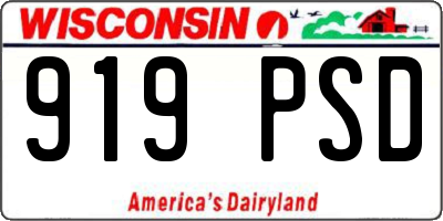 WI license plate 919PSD