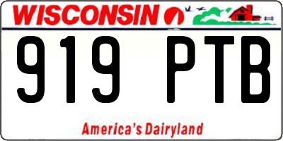 WI license plate 919PTB