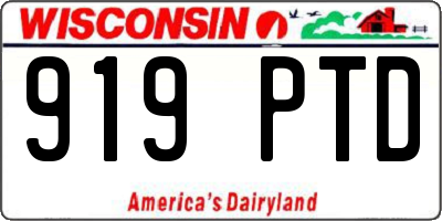 WI license plate 919PTD