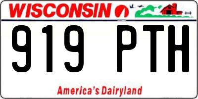 WI license plate 919PTH